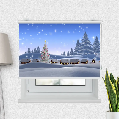 Motivrollo 'Schneelandschaft' | Bis B 430 x H 440 cm