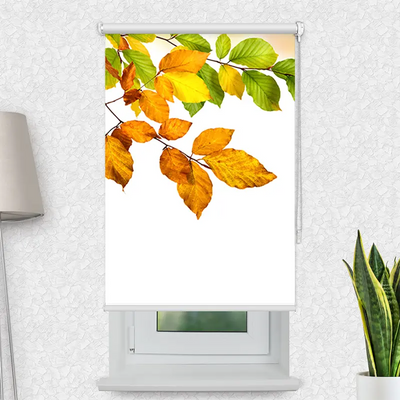 Motivrollo Herbstblaetter | Bis B 430 x H 440 cm