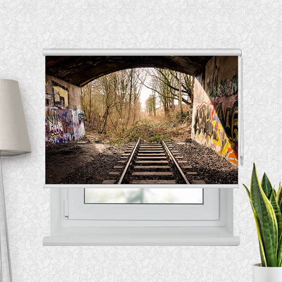 Fotorollo Bahnschienen Endstation