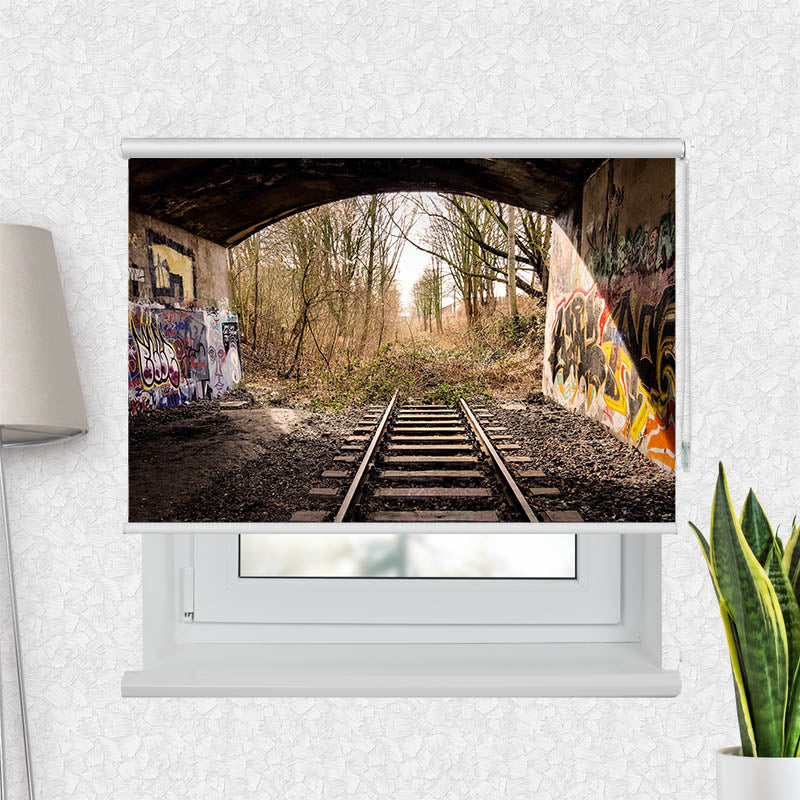 Fotorollo Bahnschienen Endstation