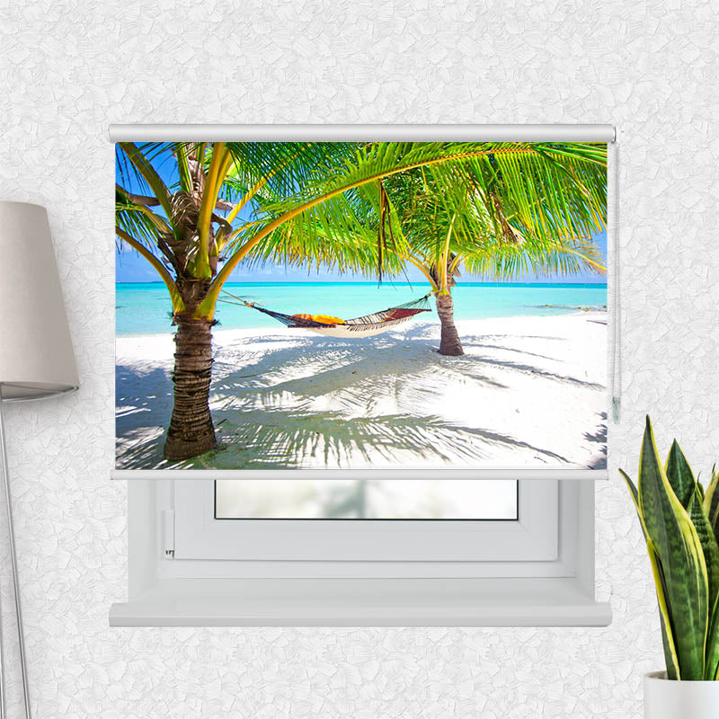 Fotorollo Palmen mit Haengematte