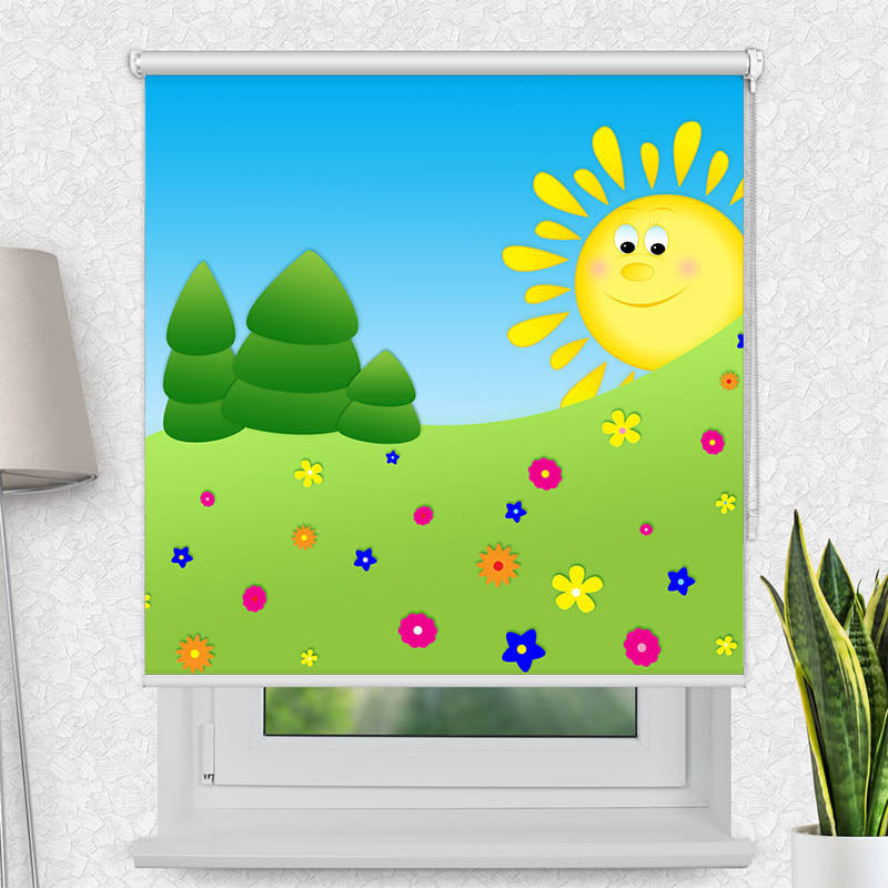 Fotorollo Sonne und Wiese