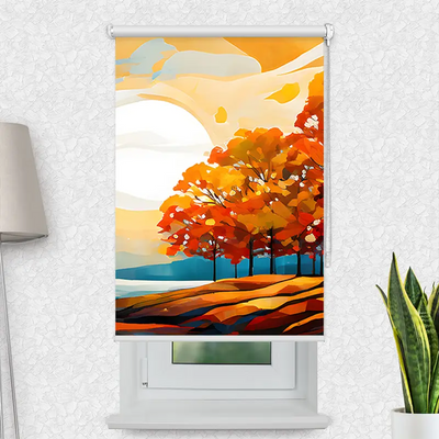 Motivrollo Herbstbaeume | Bis B 430 x H 440 cm