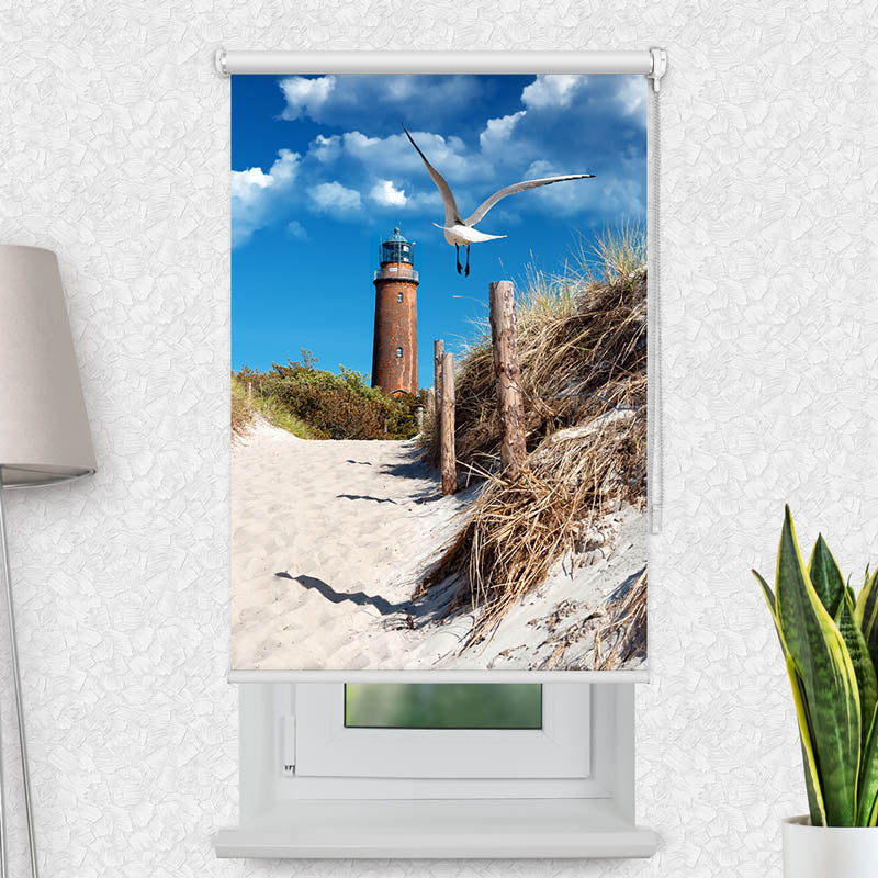 Fotorollo Duene Leuchtturm Moewe