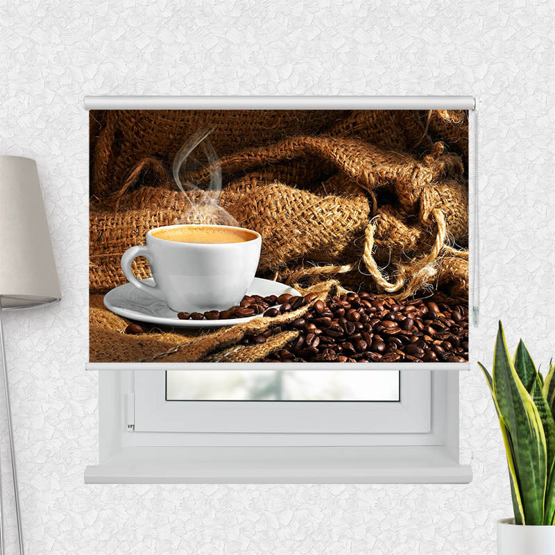 Fotorollo Kaffeetasse Bohnen