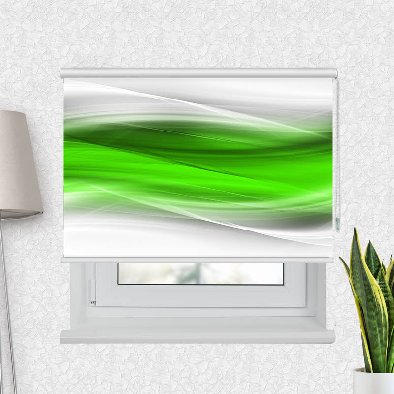 Fotorollo Wellen Gruen Grau