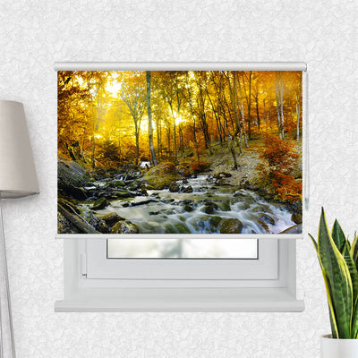 Fotorollo Herbstwald Fluss