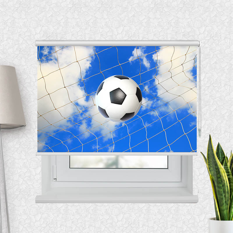 Fotorollo Fussball im Netz