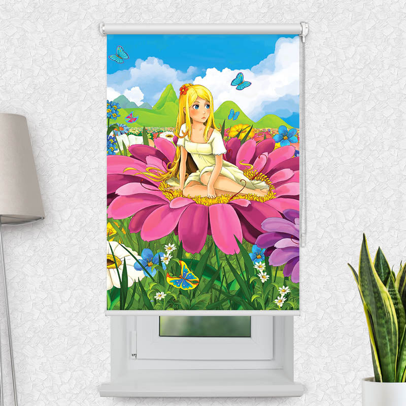 Fotorollo Mädchen auf Einer Blume