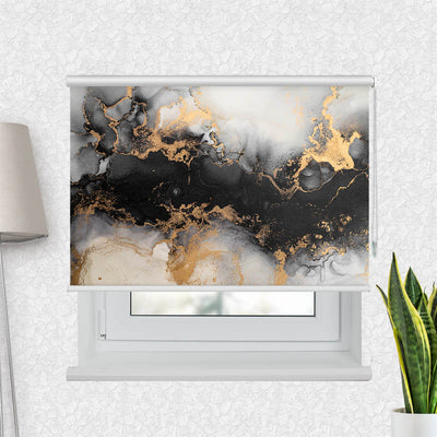 Fotorollo Abstrakt Marmor Schwarz Gold