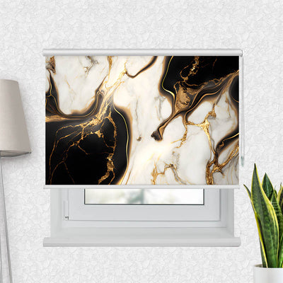 Fotorollo Abstrakt Marmor Weiss Schwarz