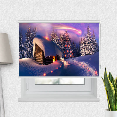 Fotorollo Schneehuette Winterlandschaft