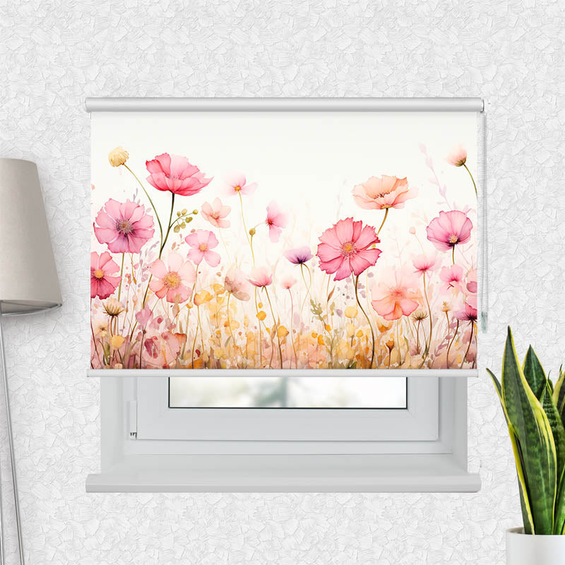 Fotorollo Aquarell Rosen und Mohn