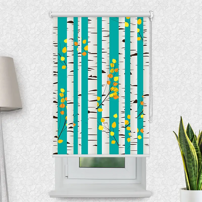 Motivrollo Birken Im Herbst | Bis B 430 x H 440 cm