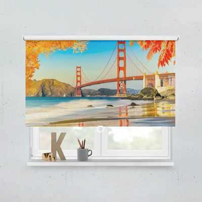 Spring Rollo Motiv Herbstbrücke