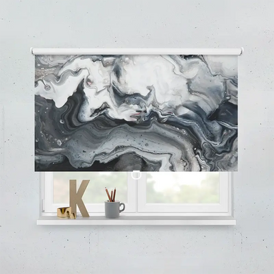 Spring Rollo Motiv Marmoriert Fluid Weiss Grau