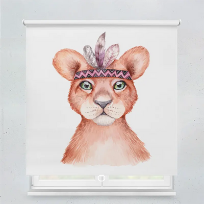 Spring Rollo Motiv Loewenkind Gemalt