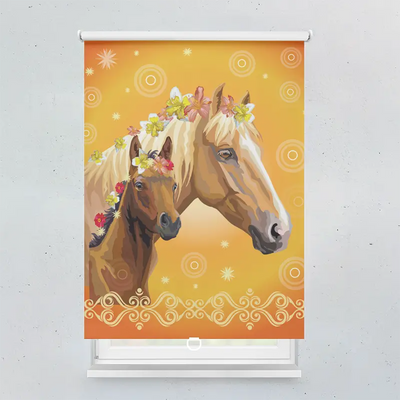 Spring Rollo Motiv Pferde Gemalt