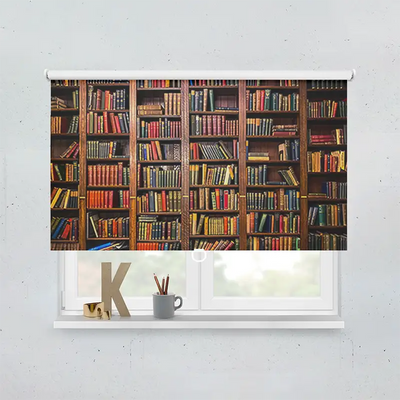 Springrollo Motiv Altes Bücherregal