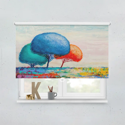 Spring Rollo Motiv Herbstbäume Gemälde