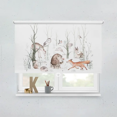 Spring Rollo Motiv Waldtiere Gemalt