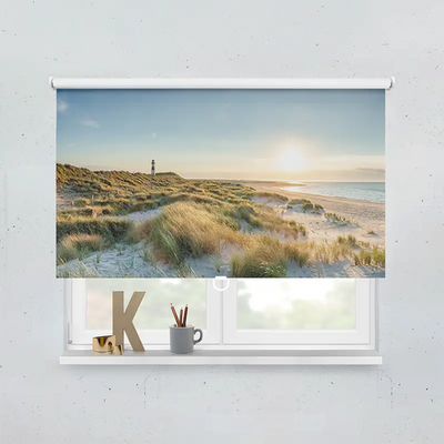 Springrollo Motiv Leuchtturm Strand Meer Auf Sylt
