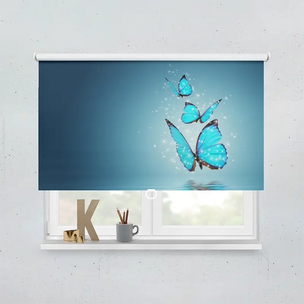 Springrollo Motiv "Blaue Schmetterlinge"