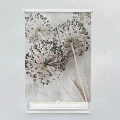 Spring Rollo Motiv Alliumblueten Auf Leinenstoff