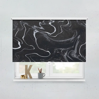 Spring Rollo Motiv Fluid Schwarz Weiss