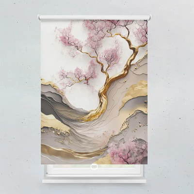 Spring Rollo Motiv Kirschblueten Abstrakt