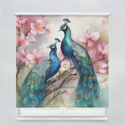 Spring Rollo Motiv Pfau Gemalt