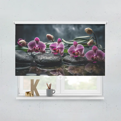 Spring Rollo Motiv Orchideen Pink