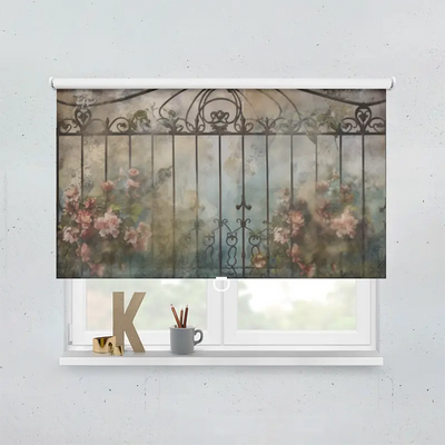 Spring Rollo Motiv Eisentor Blumen Vintage