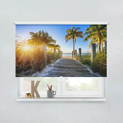 Spring Rollo Motiv Strand Palmen Weg