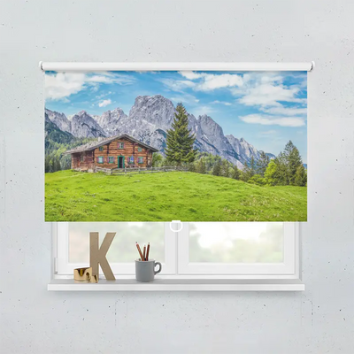 Spring Rollo Motiv Berghuette Alpen