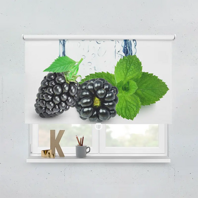 Spring Rollo Motiv Brombeeren An Eis