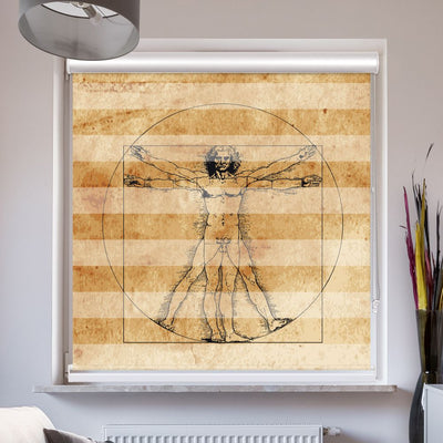 Doppelrollo mit Kassette Vintage Vitruvian Man