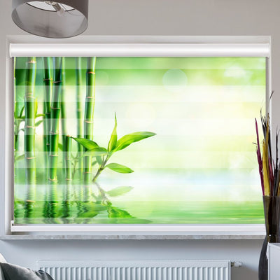 Doppelrollo mit Kassette Bambus Wasser