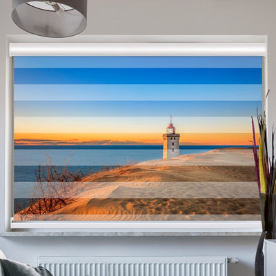 Doppelrollo mit Kassette Leuchtturm Meer