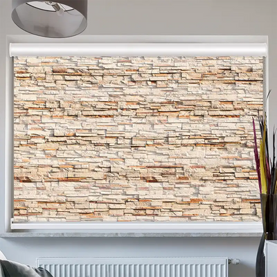 Doppelrollo Kassette Moderne Steinmauer