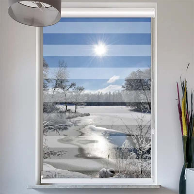 Doppelrollo mit Kassette  Schneelandschaft