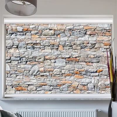 Doppelrollo Kassette Natursteinmauer