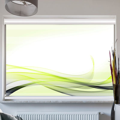 Doppelrollo mit Kassette Abstrakt Gruene Wellen