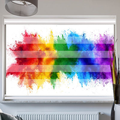 Doppelrollo mit Kassette Regenbogen Farbexplosion