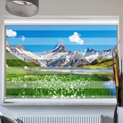 Doppelrollo Kassette Schweizer Alpen Bachalpsee