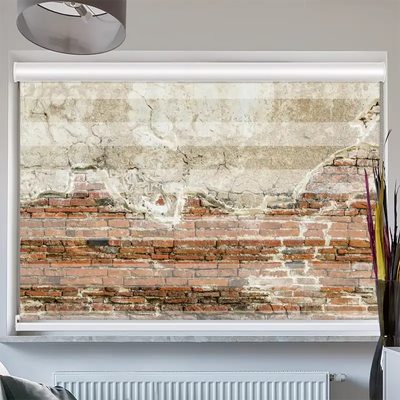 Doppelrollo Kassette Alte Steinmauer mit Putz
