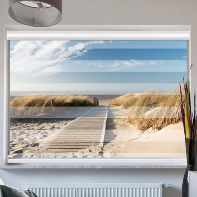 Doppellrollo mit Kassette Motiv 'Nordsee Strand Langeoog'