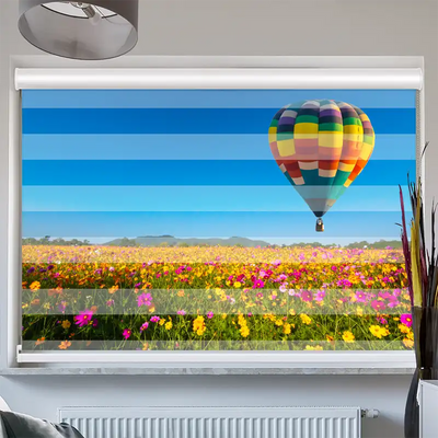 Doppelrollo Kassette Blumenwiese Ballon