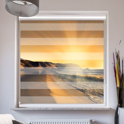 Doppelrollo mit Kassette Sonnenuntergang Strand