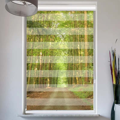 Doppelrollo mit Kassette  Bambuswald Weg